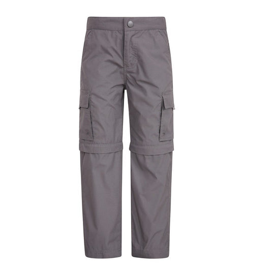 Dark Grey - Front - Mountain Warehouse Childrens-Kids Convertible Active Trousers
