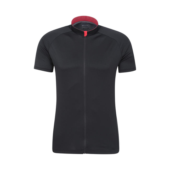 Jet Black - Front - Mountain Warehouse Mens Roubaix Full Zip Cycling Top