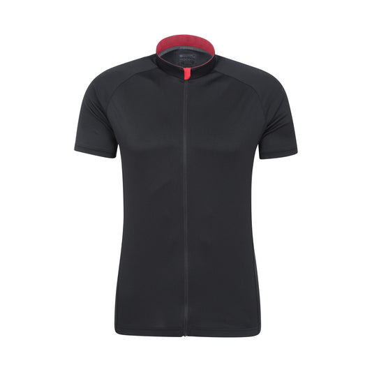 Jet Black - Front - Mountain Warehouse Mens Roubaix Full Zip Cycling Top