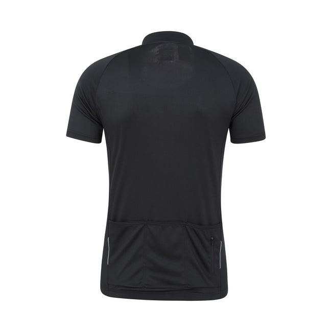 Jet Black - Back - Mountain Warehouse Mens Roubaix Full Zip Cycling Top