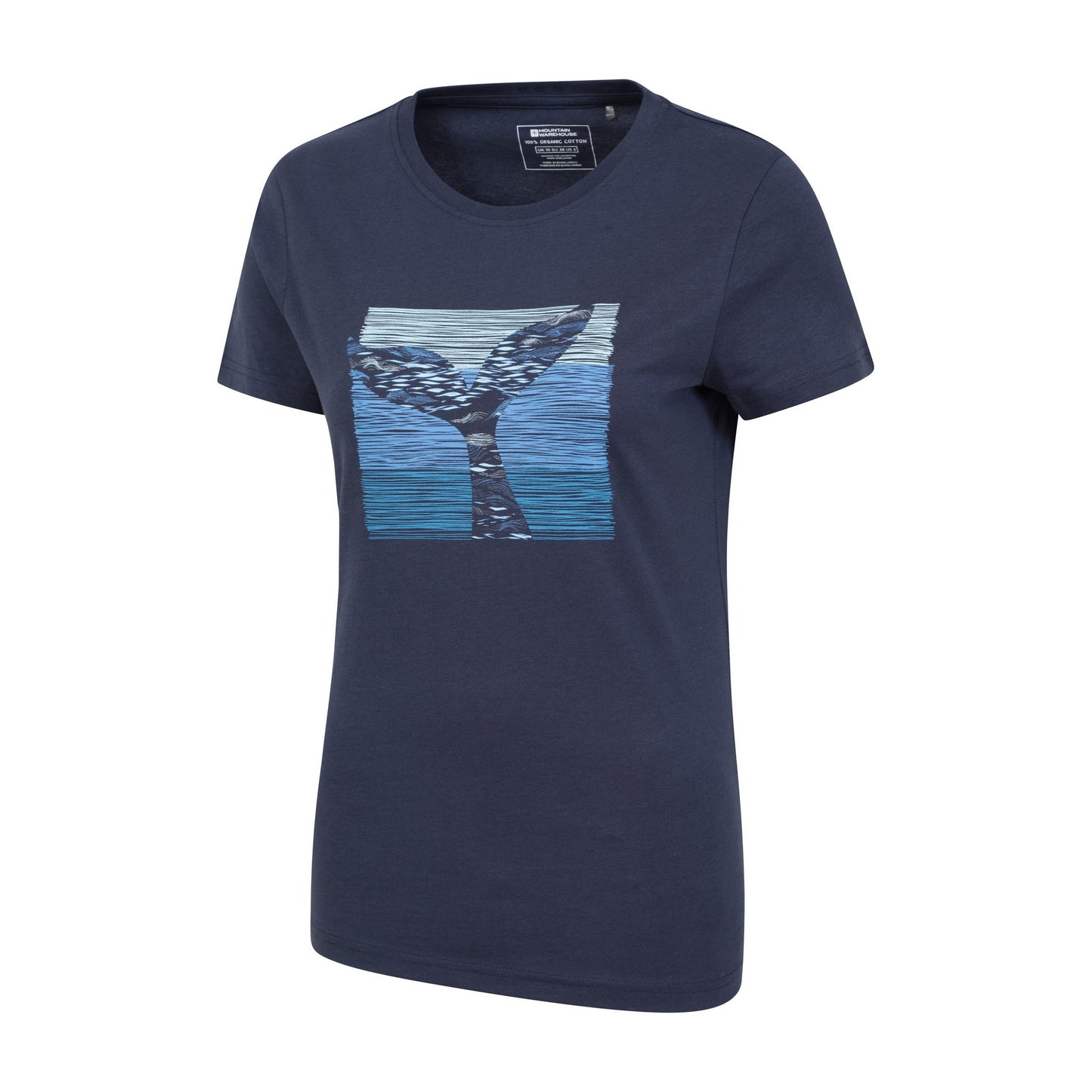 Navy - Lifestyle - Mountain Warehouse Womens-Ladies Whale Tail Organic T-Shirt