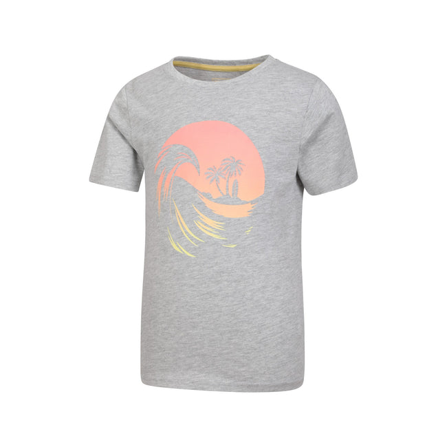 Grey - Side - Mountain Warehouse Childrens-Kids Beach Organic T-Shirt