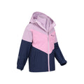 Dark Blue-Pink - Side - Mountain Warehouse Childrens-Kids Lightning II 3 in 1 Waterproof Jacket
