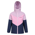 Dark Blue-Pink - Pack Shot - Mountain Warehouse Childrens-Kids Lightning II 3 in 1 Waterproof Jacket
