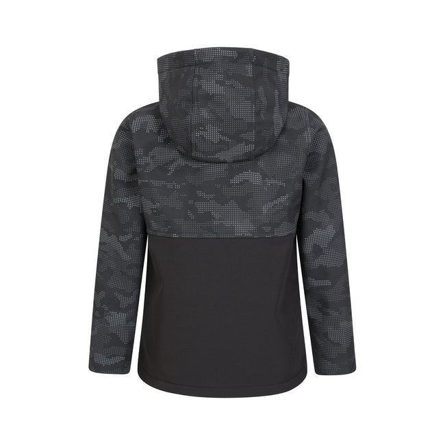 Black Camo - Back - Mountain Warehouse Childrens-Kids Exodus Camouflage Soft Shell Jacket