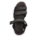 Black - Pack Shot - Mountain Warehouse Childrens-Kids 3 Touch Fastening Strap Sandals