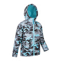 Blue Camo - Side - Mountain Warehouse Childrens-Kids Exodus II Camouflage Water Resistant Soft Shell Jacket