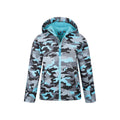 Blue Camo - Pack Shot - Mountain Warehouse Childrens-Kids Exodus II Camouflage Water Resistant Soft Shell Jacket