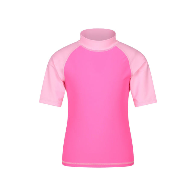 Bubble Pink - Front - Mountain Warehouse Childrens-Kids UV Protection Rash Top