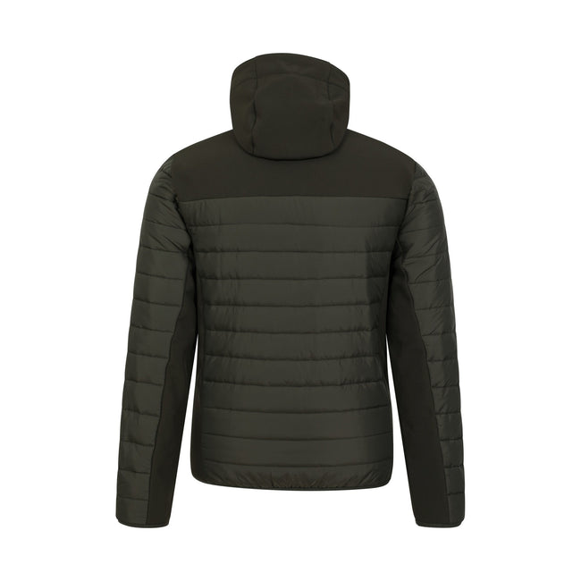 Khaki Green - Back - Mountain Warehouse Mens Turbine II Padded Soft Shell Jacket