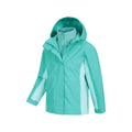Teal - Side - Mountain Warehouse Childrens-Kids Lightning 3 in 1 Waterproof Jacket