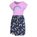 Rainbow - Side - Mountain Warehouse Girls Poppy Unicorn And Rainbow Organic Cotton Casual Dress