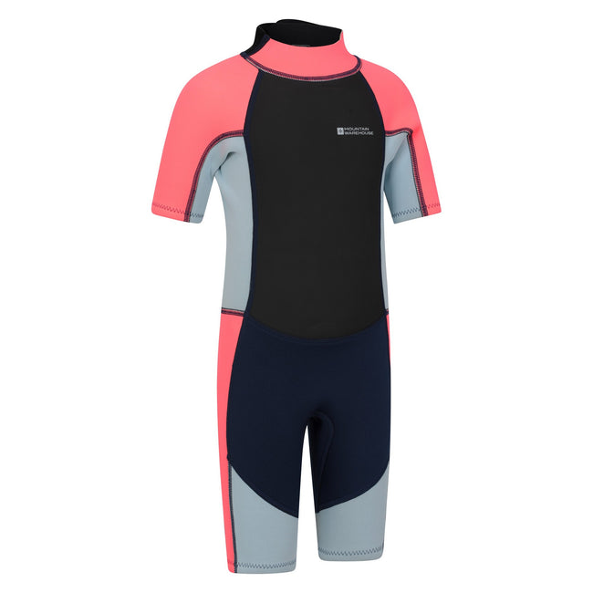 Fuchsia - Lifestyle - Mountain Warehouse Childrens-Kids Contrast Panel Wetsuit