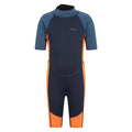 Bright Orange - Front - Mountain Warehouse Childrens-Kids Contrast Panel Wetsuit