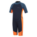 Bright Orange - Side - Mountain Warehouse Childrens-Kids Contrast Panel Wetsuit