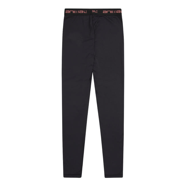 Jet Black - Back - Animal Womens-Ladies Piste Base Layer Leggings