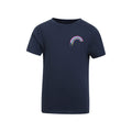 Navy - Side - Mountain Warehouse Childrens-Kids Rainbow Organic T-Shirt