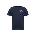 Navy - Front - Mountain Warehouse Childrens-Kids Rainbow Organic T-Shirt
