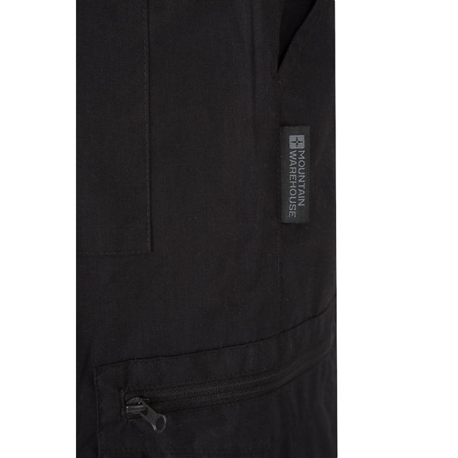 Black - Pack Shot - Mountain Warehouse Mens Trek Cargo Shorts