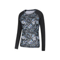 Grey - Back - Mountain Warehouse Womens-Ladies Talus Printed Thermal Top
