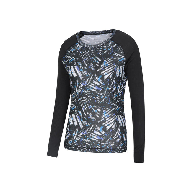 Grey - Back - Mountain Warehouse Womens-Ladies Talus Printed Thermal Top