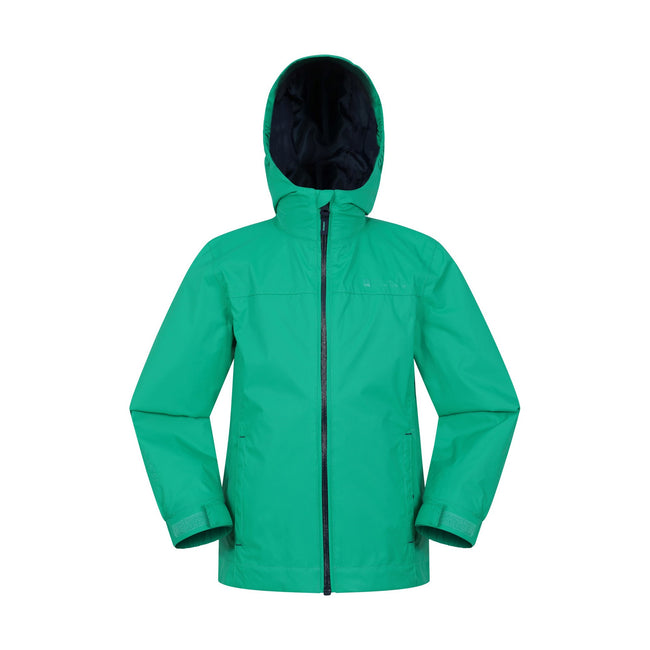 Green - Front - Mountain Warehouse Childrens-Kids Torrent Waterproof Jacket