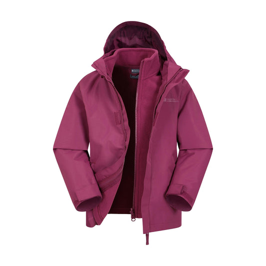 Grape - Front - Mountain Warehouse Childrens-Kids Fell 3 in 1 Water Resistant Jacket
