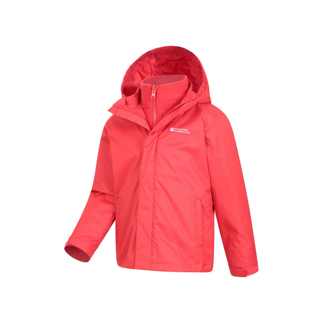Red - Side - Mountain Warehouse Childrens-Kids Fell 3 in 1 Water Resistant Jacket