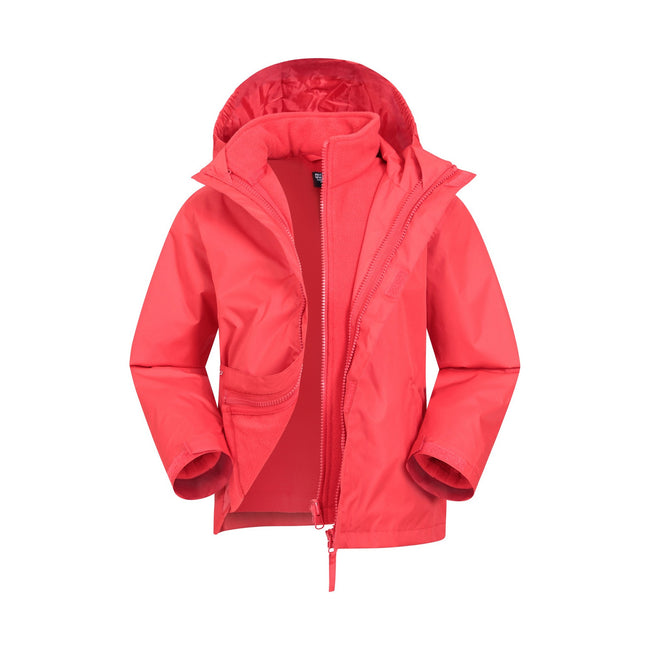 Red - Pack Shot - Mountain Warehouse Childrens-Kids Fell 3 in 1 Water Resistant Jacket