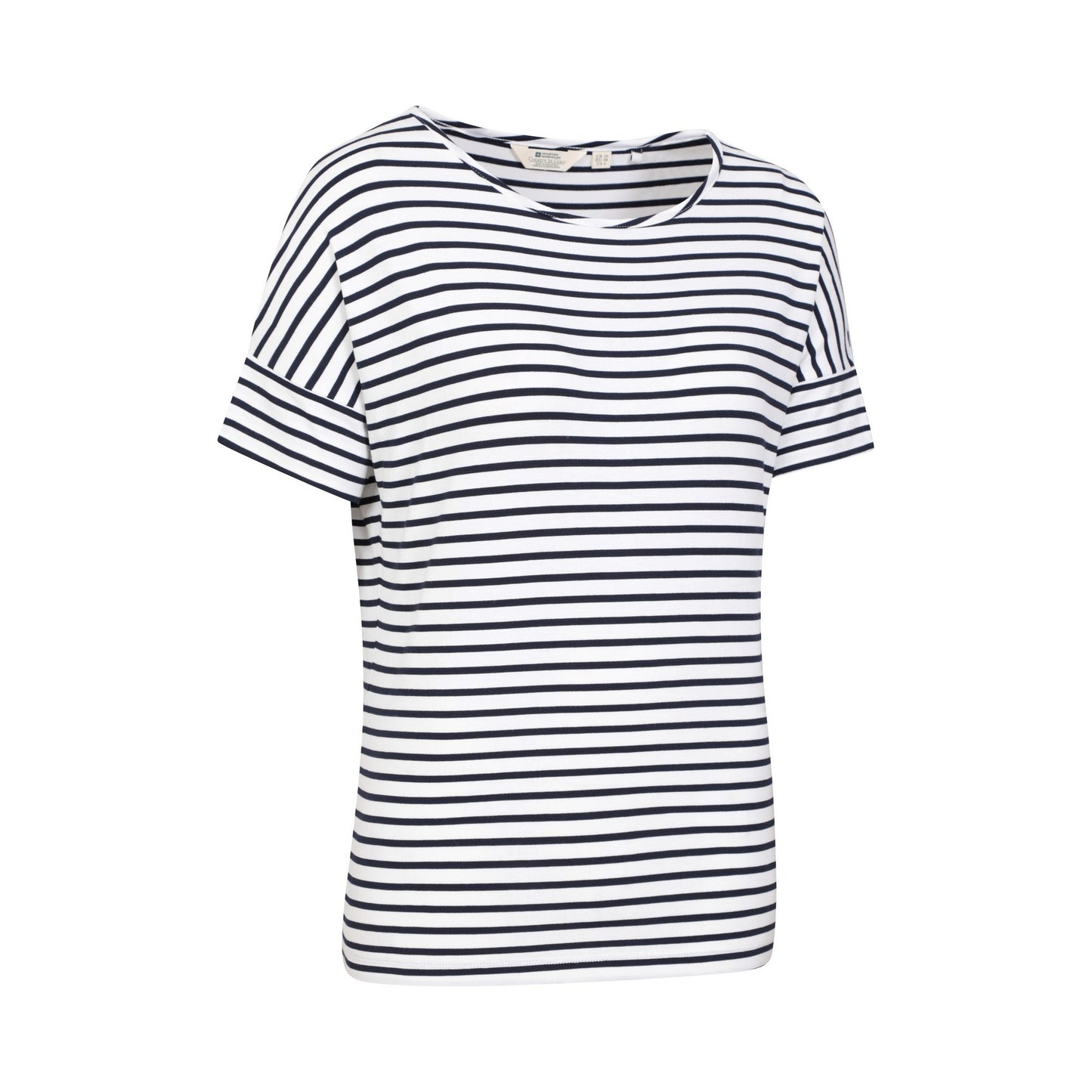 Navy-White - Side - Mountain Warehouse Womens-Ladies Kynance Striped Loose Fit T-Shirt