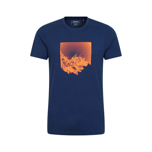 Navy - Front - Mountain Warehouse Mens Sunrise Organic T-Shirt