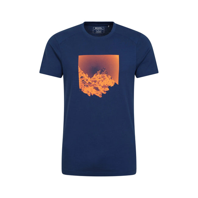 Navy - Front - Mountain Warehouse Mens Sunrise Organic T-Shirt