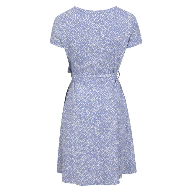 Corn Blue - Back - Mountain Warehouse Womens-Ladies Santorini Spotted Jersey Wrap Dress
