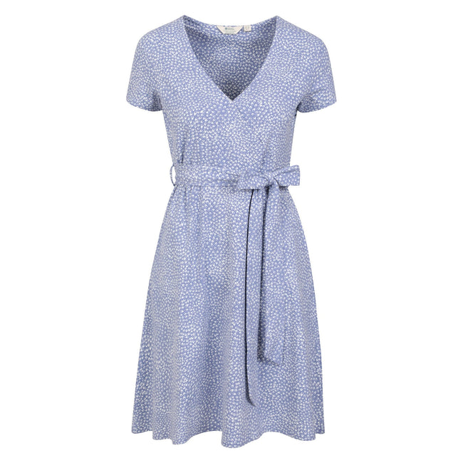 Corn Blue - Front - Mountain Warehouse Womens-Ladies Santorini Spotted Jersey Wrap Dress