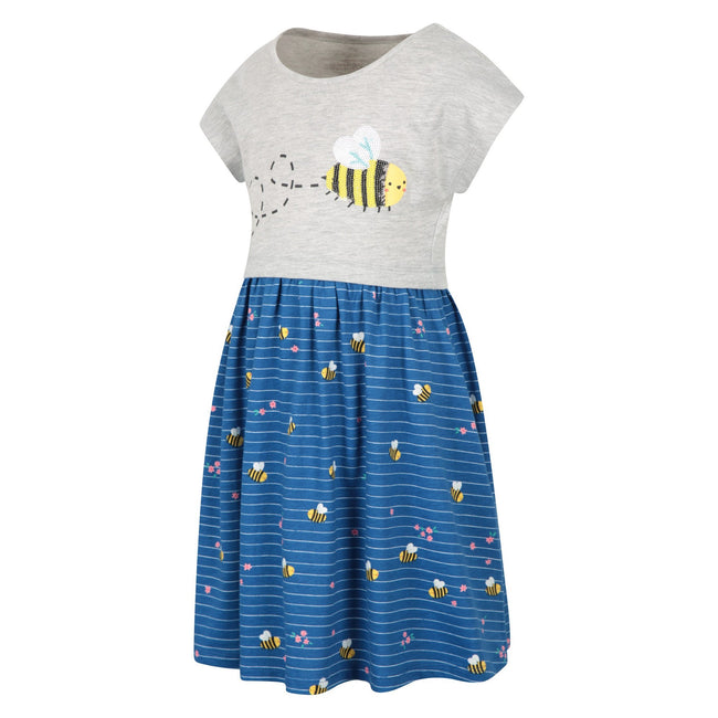 Cobalt - Side - Mountain Warehouse Girls Poppy Bees Organic Cotton Dress