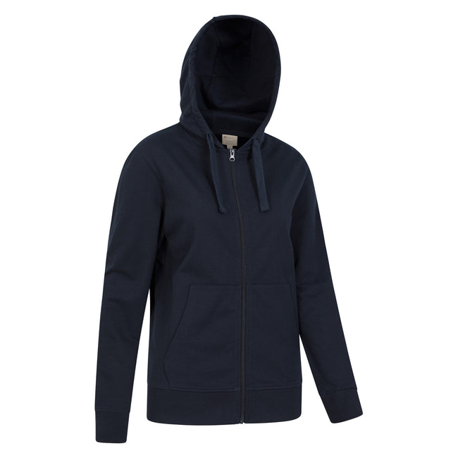 Navy - Side - Mountain Warehouse Womens-Ladies Essentials Full Zip Hoodie