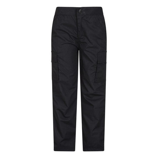 Black - Front - Mountain Warehouse Childrens-Kids Lightweight Cargo Trousers