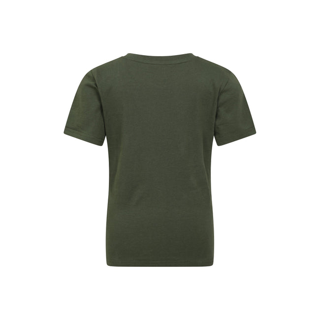 Dark Khaki - Back - Mountain Warehouse Childrens-Kids Dinosaur Organic Glow In The Dark T-Shirt