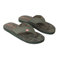 Dark Khaki - Front - Animal Womens-Ladies Swish Leaf Print Recycled Flip Flops