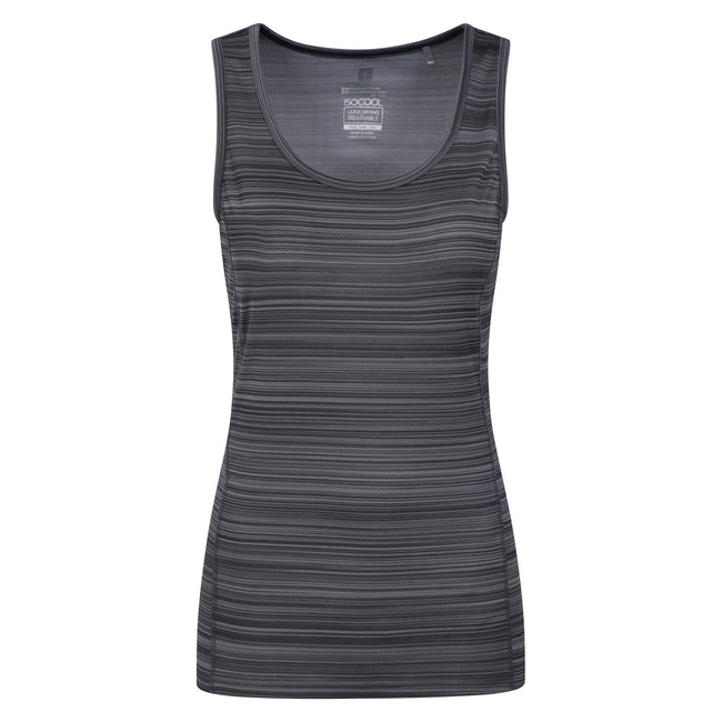 Dark Grey - Front - Mountain Warehouse Womens-Ladies Striped Tank Top