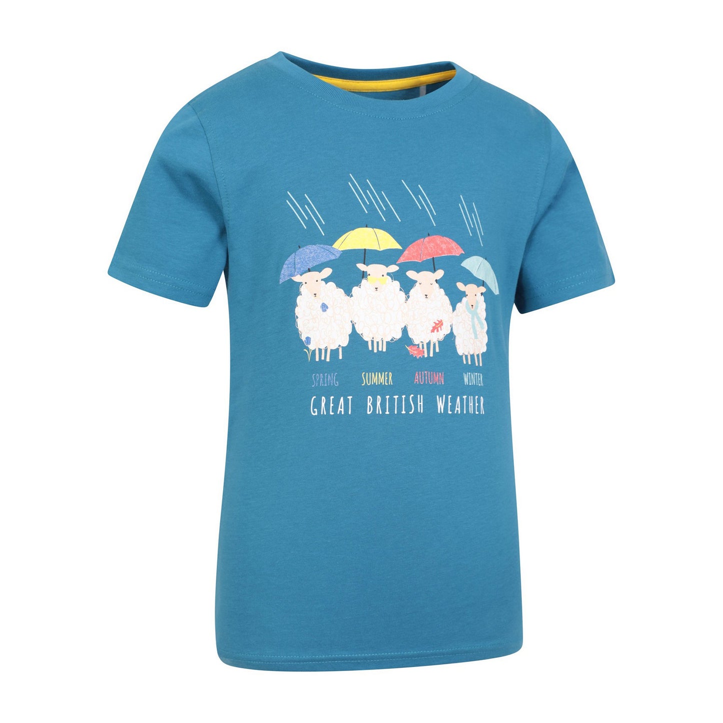 Turquoise - Lifestyle - Mountain Warehouse Childrens-Kids British Weather Organic T-Shirt
