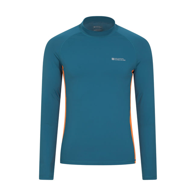 Dark Teal - Front - Mountain Warehouse Mens Long-Sleeved Rash Guard