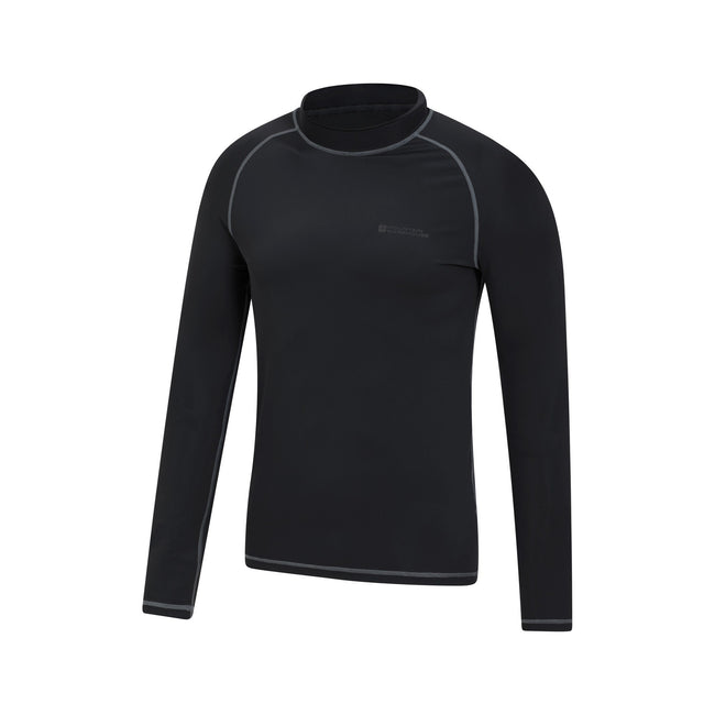 Black - Side - Mountain Warehouse Mens Long-Sleeved Rash Guard