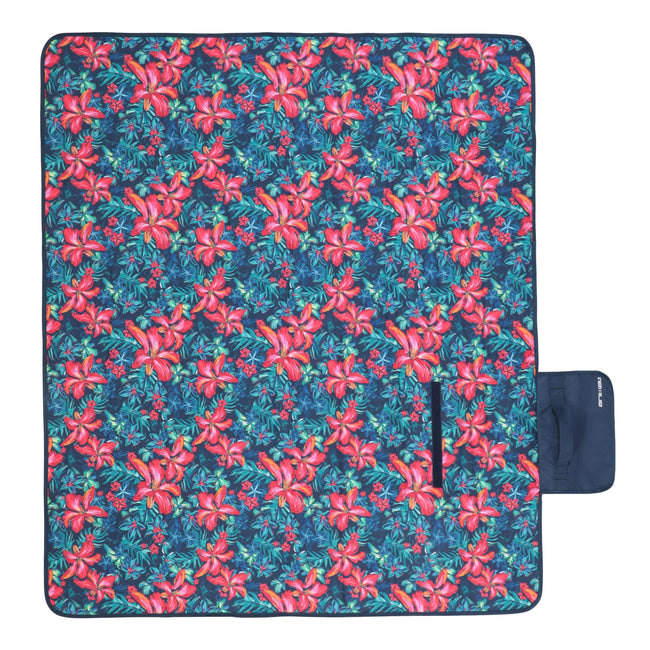 Navy - Side - Animal Recycled Floral Picnic Mat