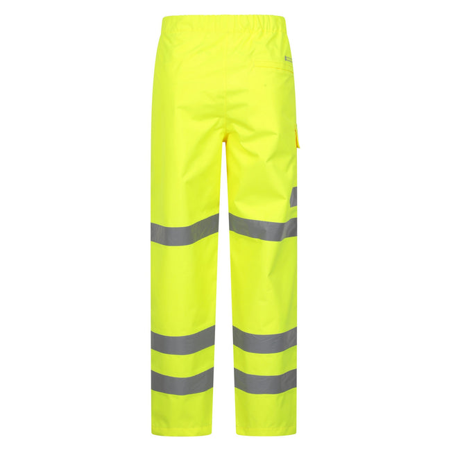 Yellow - Back - Mountain Warehouse Unisex Adult Waterproof High-Vis Work Over Trousers
