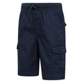 Navy - Side - Mountain Warehouse Childrens-Kids Pull-On Cargo Shorts