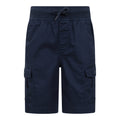 Navy - Front - Mountain Warehouse Childrens-Kids Pull-On Cargo Shorts