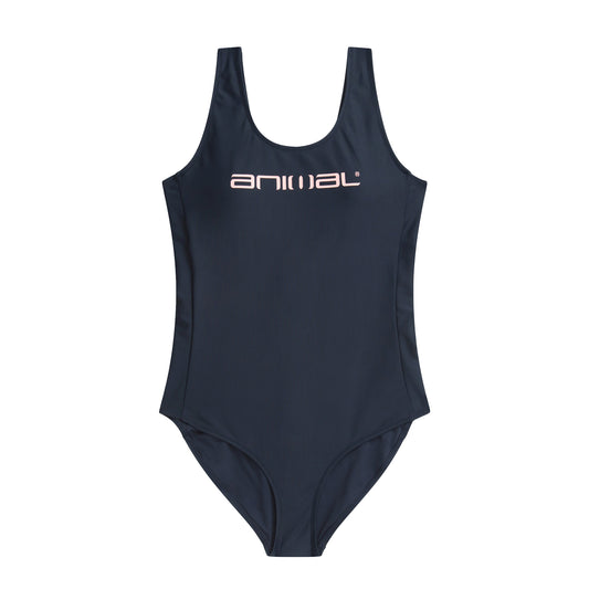 Navy - Front - Animal Womens-Ladies Zaley Core One Piece Swimsuit