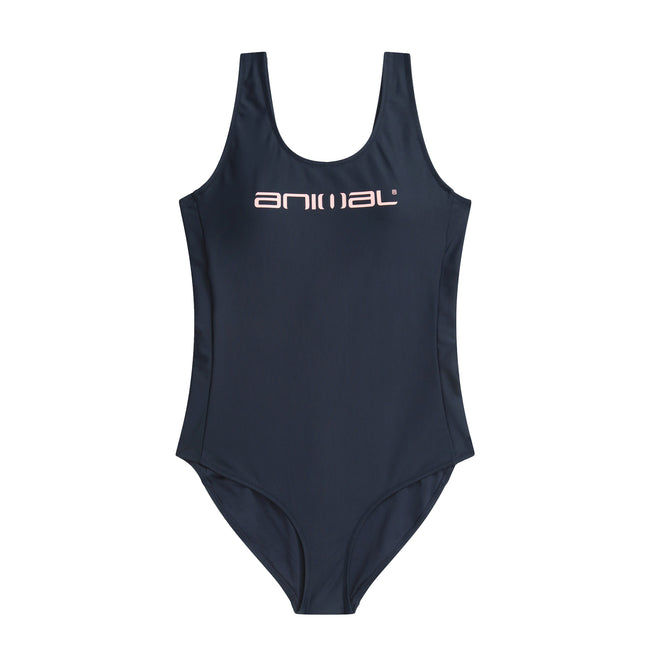 Navy - Front - Animal Womens-Ladies Zaley Core One Piece Swimsuit