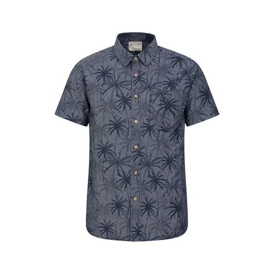 Dark Blue - Front - Mountain Warehouse Mens Tropical Palm Tree Shirt